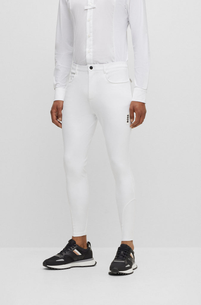 BOSS Equestrian Men's James Knee Grip Breeches - White