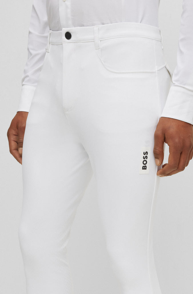 BOSS Equestrian Men's James Knee Grip Breeches - White