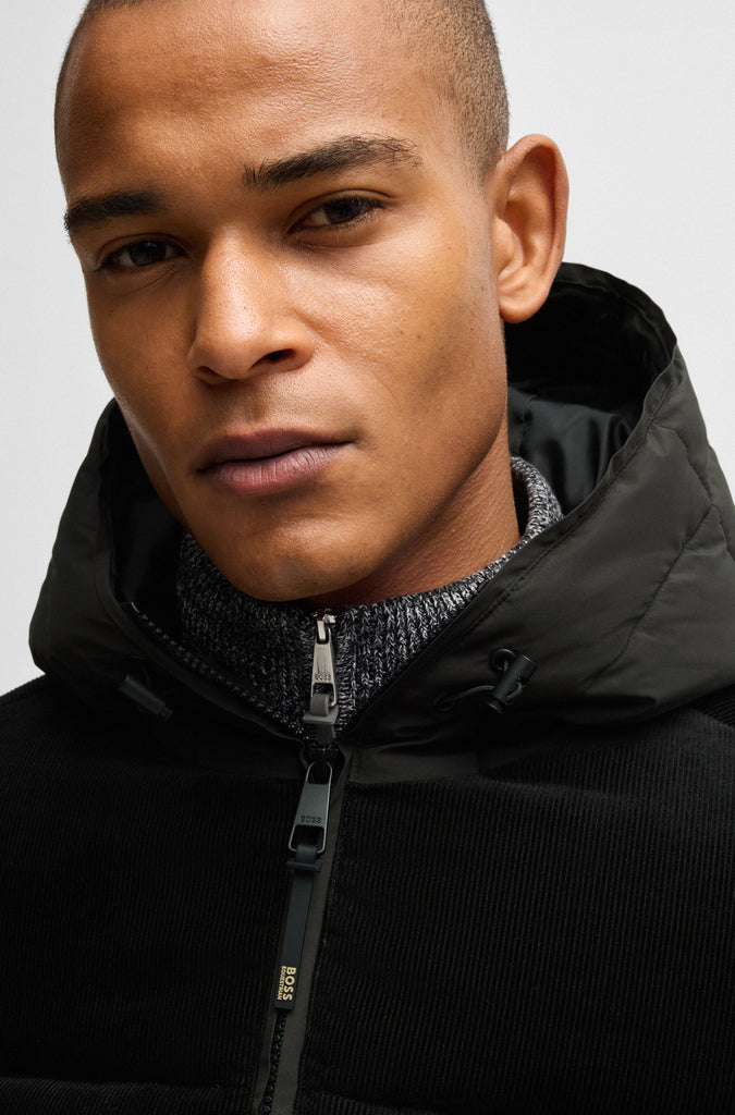 BOSS Equestrian Men's Tomas Cord Puffer Coat - Black