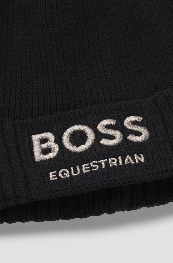 BOSS Equestrian Fisher Beanie in Black