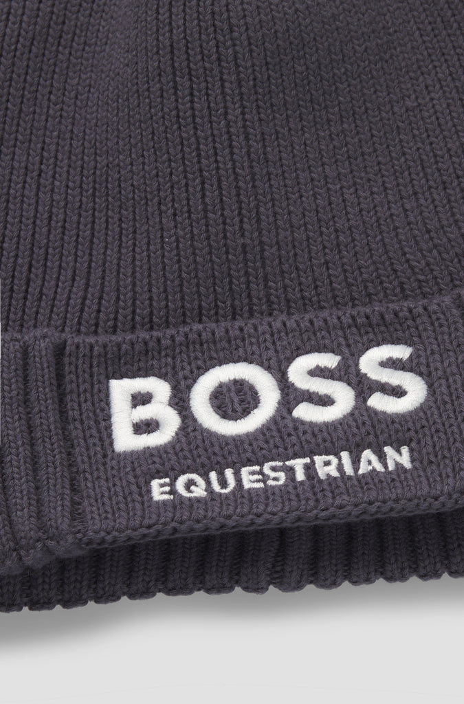BOSS Equestrian Fisher Beanie in Dark Grey