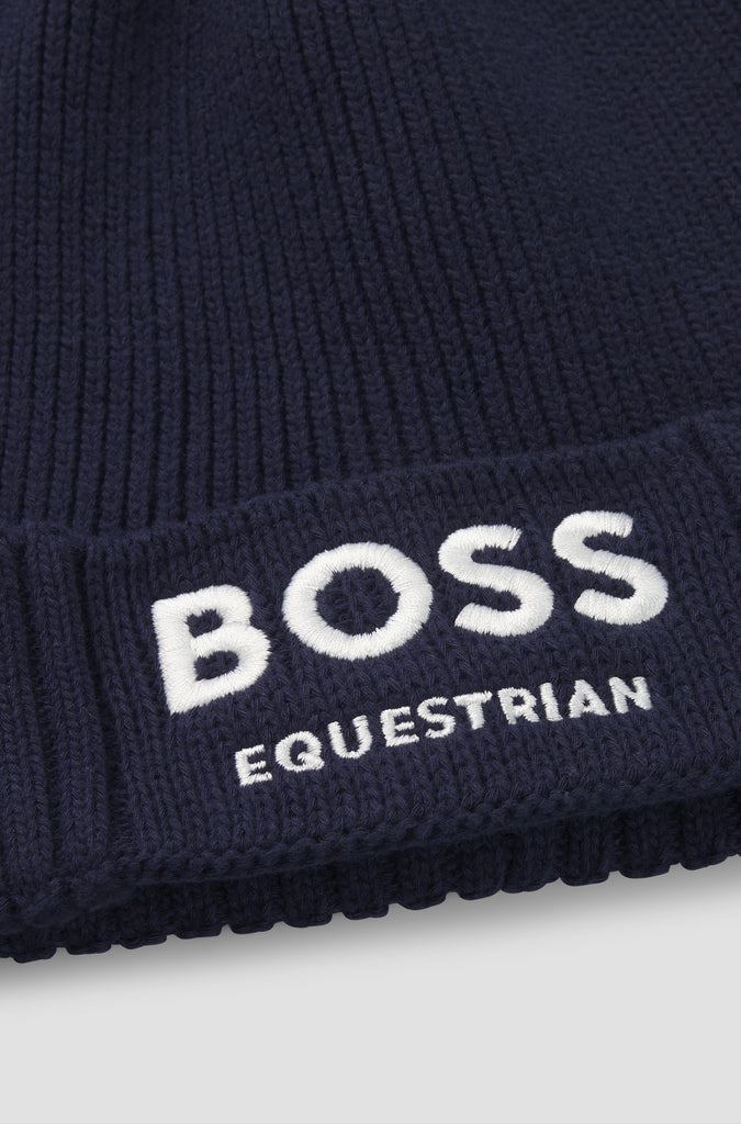 BOSS Equestrian Fisher Beanie in Sky Captain Navy