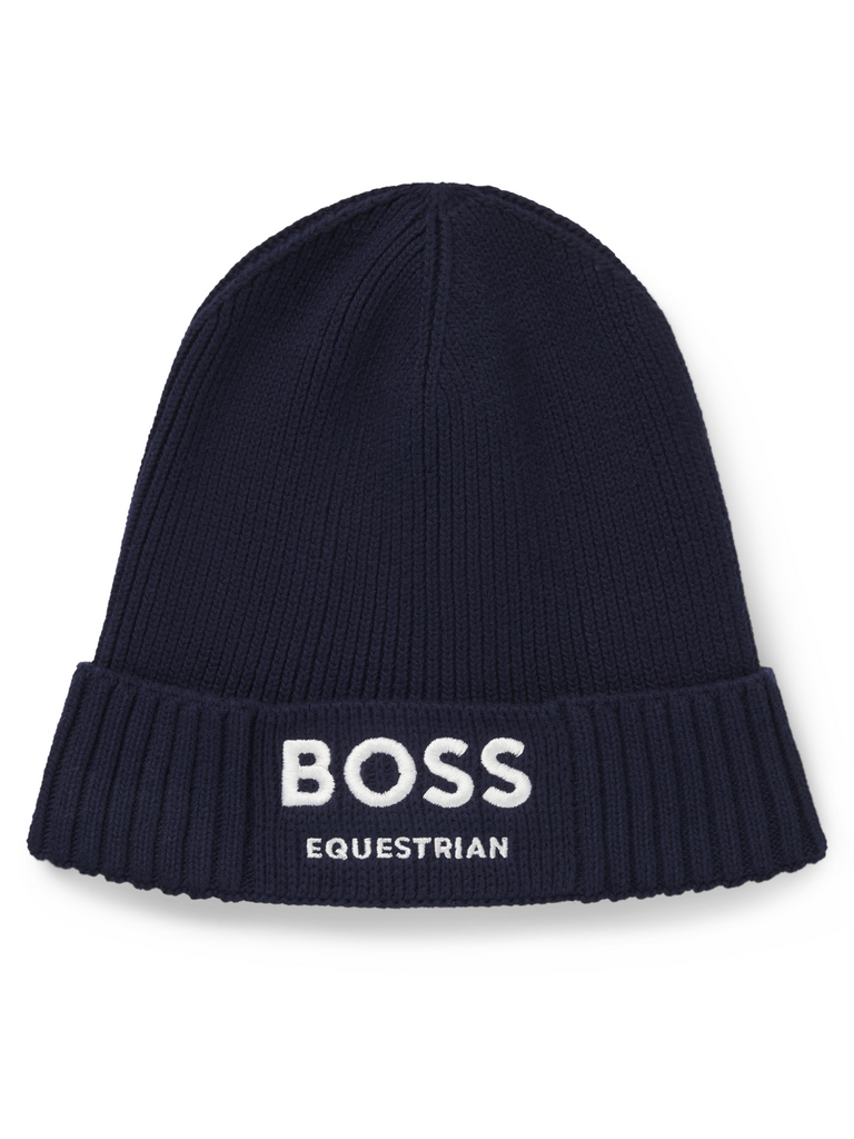 BOSS Equestrian Fisher Beanie in Sky Captain Navy