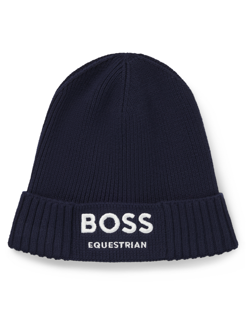BOSS Equestrian Fisher Beanie in Sky Captain Navy