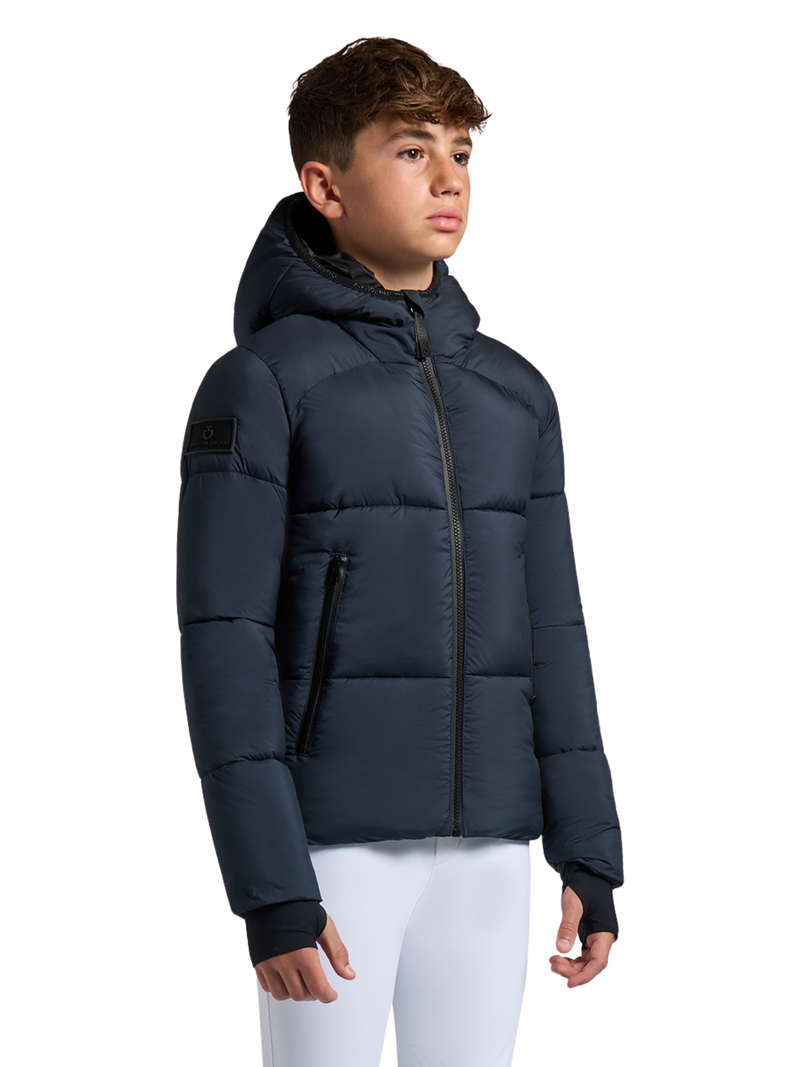 Cavalleria Toscana Young Rider Hooded Down Jacket - Navy