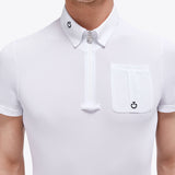 Cavalleria Toscana Men's Piquet Zip Competition Polo - White