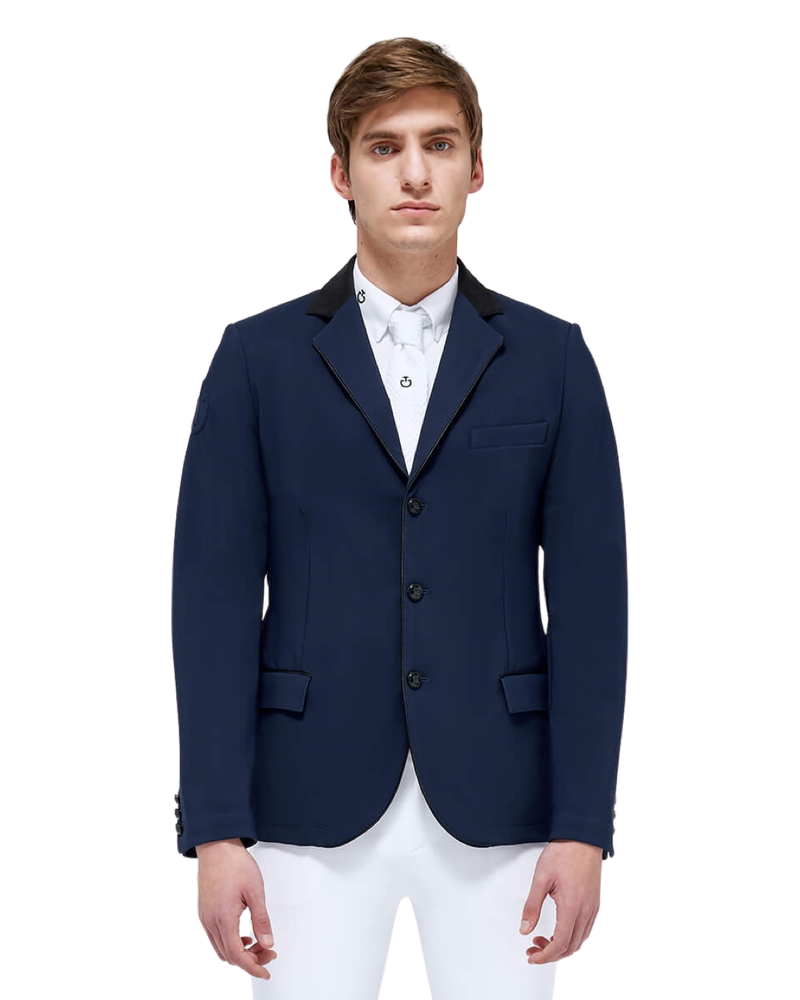 Cavalleria Toscana Men's Perforated GP Riding Jacket - Blue