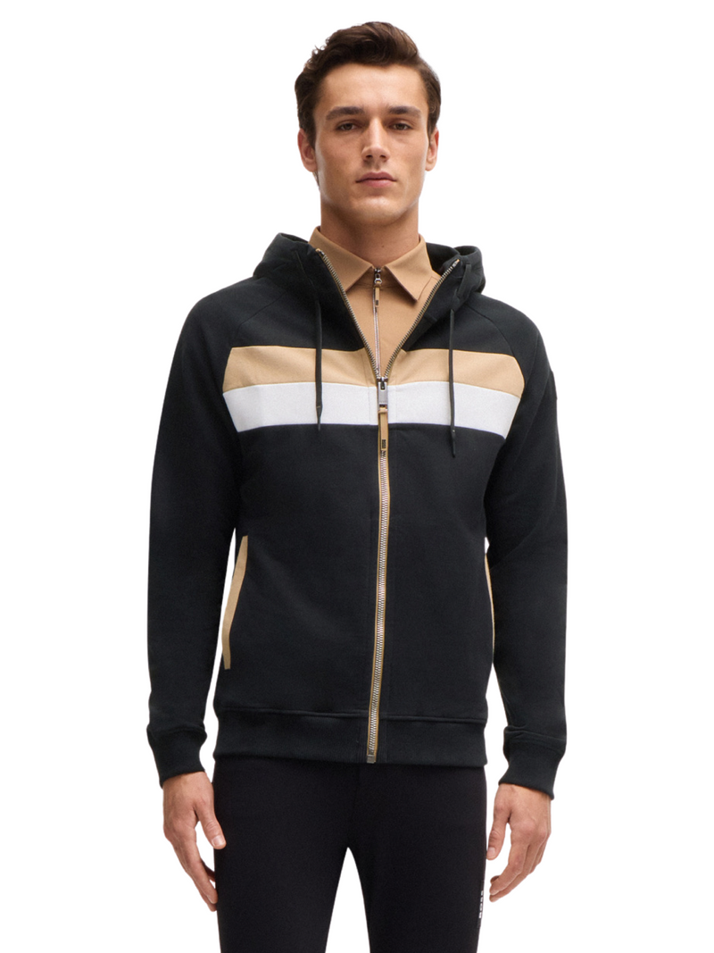 Boss River Zip Hoodie Black