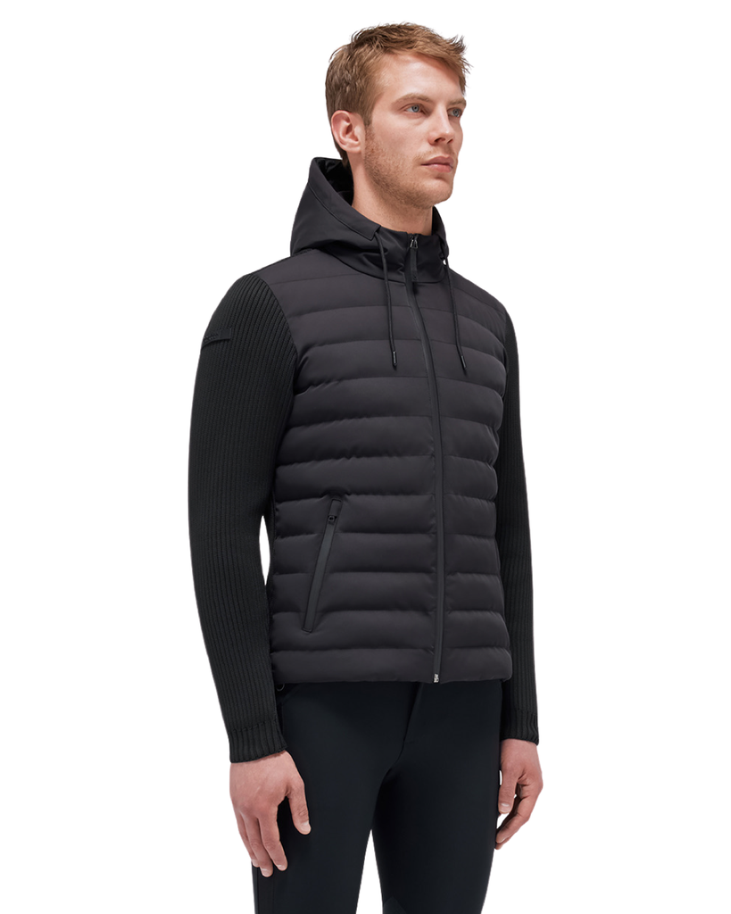 Cavalleria Toscana Mens Hybrid Puffer Tech Knit Jacket Black