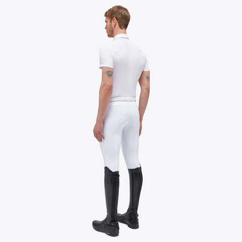 Cavalleria Toscana Mens Piquet Zip Competition Polo White