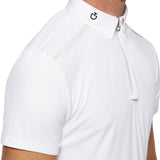 Cavalleria Toscana Jersey w/ Perforated Inserts Competition Zip Polo Shirt
