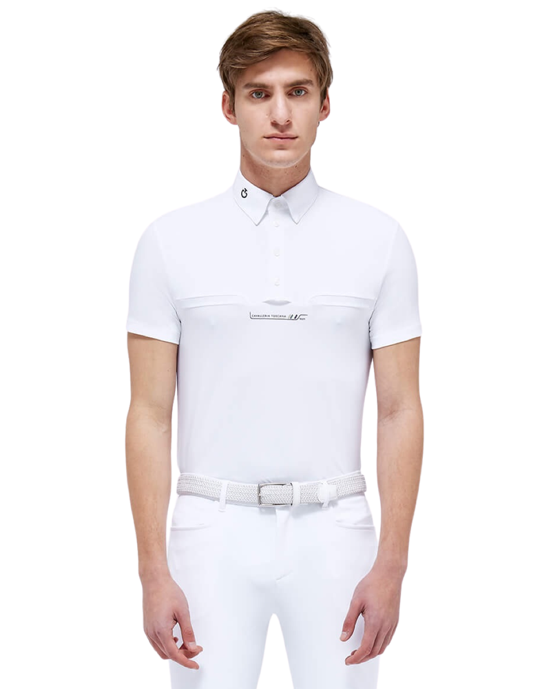 Cavalleria Toscana Men's Dash S/S Competition Polo Shirt - White